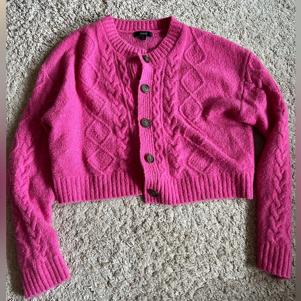 J Crew Cashmere cropped cardy L